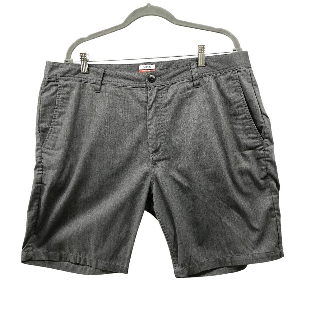 KATIN Chino Shorts Mens Size 38 Gray Flat Front 8'' Inseam Surf Beach